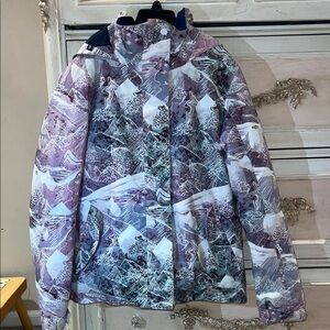 Roxy Purple and Blue Patterned Ski Jacket